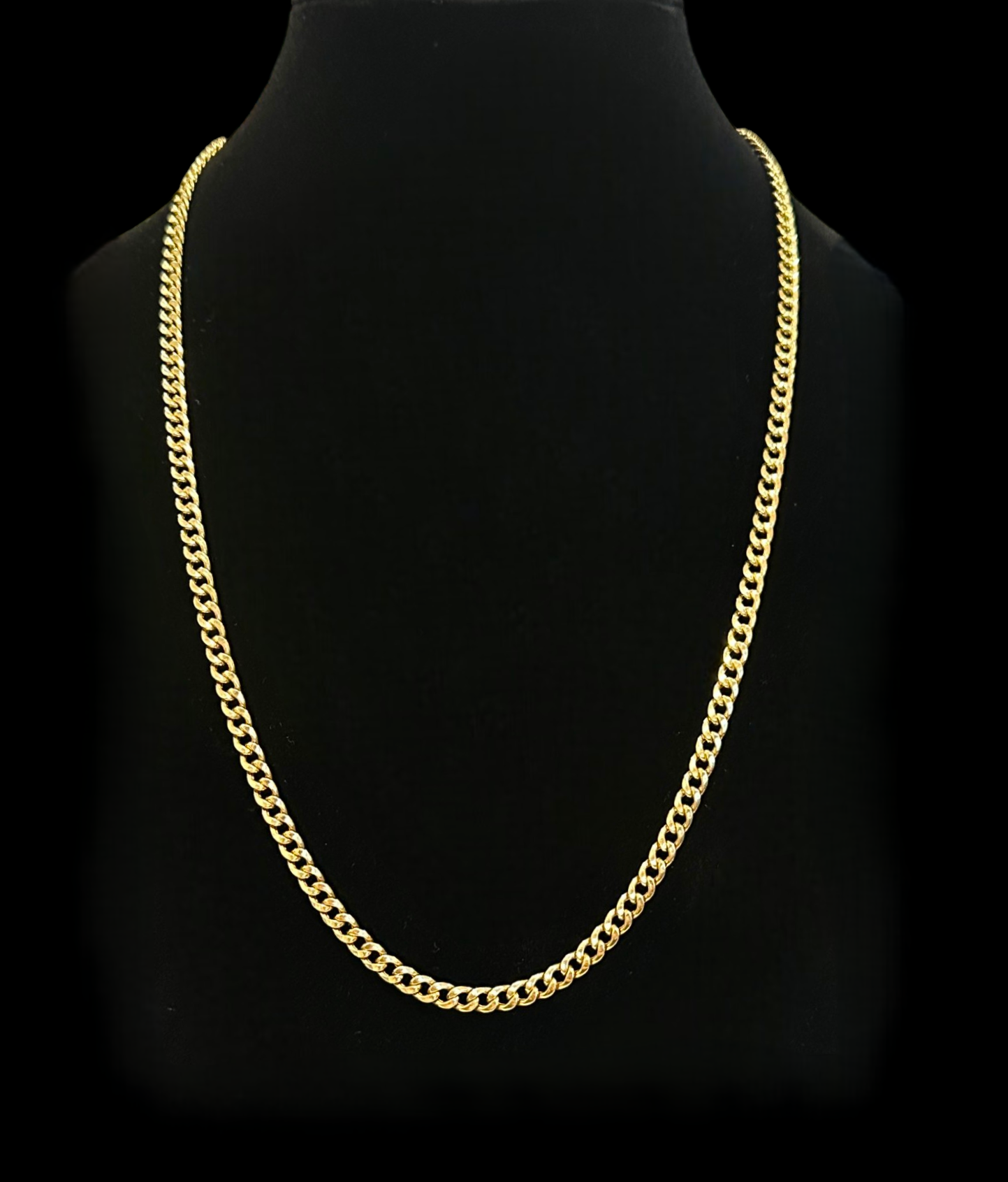 10K yellow gold 5mm hollow Cuban link chain necklace