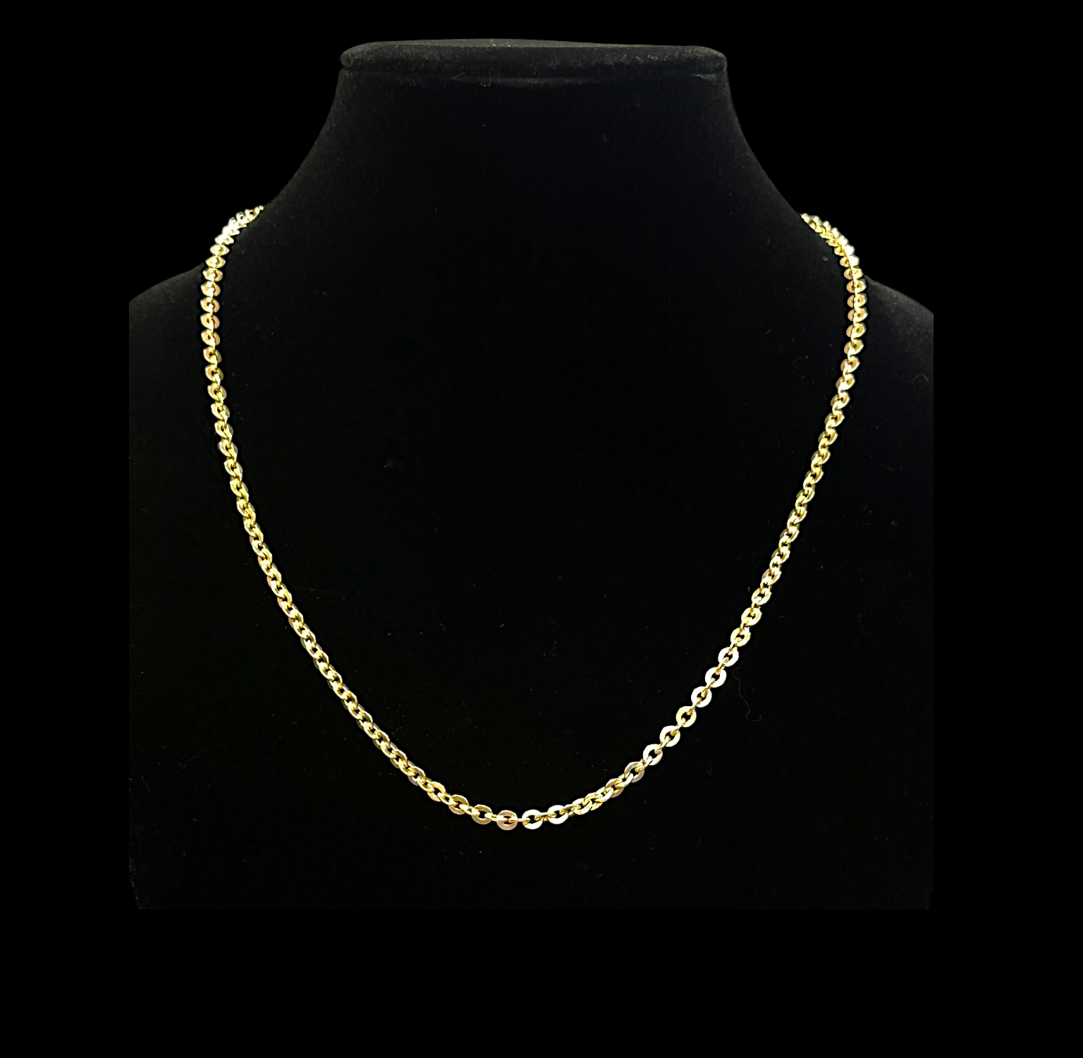 Vintage 14K yellow gold oval link chain necklace
