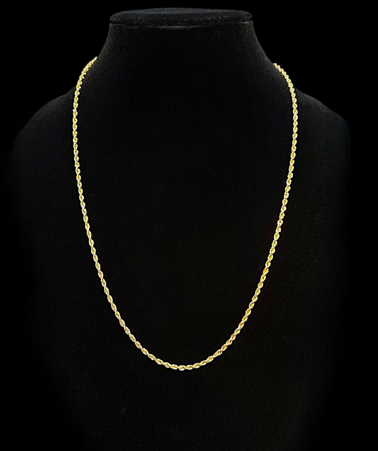 14K yellow gold rope chain necklace